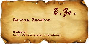 Bencze Zsombor névjegykártya